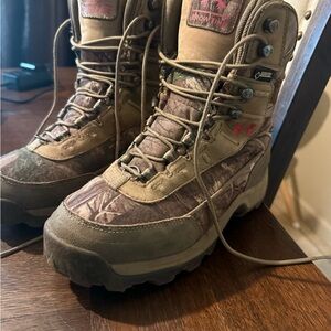 Under Armour Women's Brown Camouflage Combat/Moto Boots